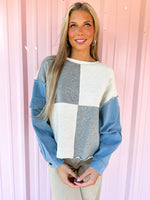 Macie Color Block Denim Top