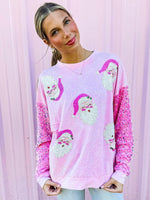 Velvet Sequin Santa Pullover