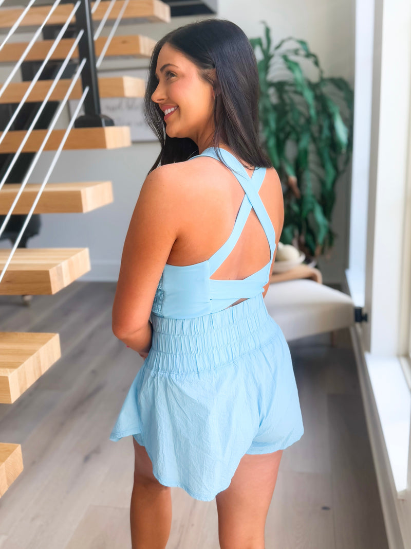 Sporty Blue Romper