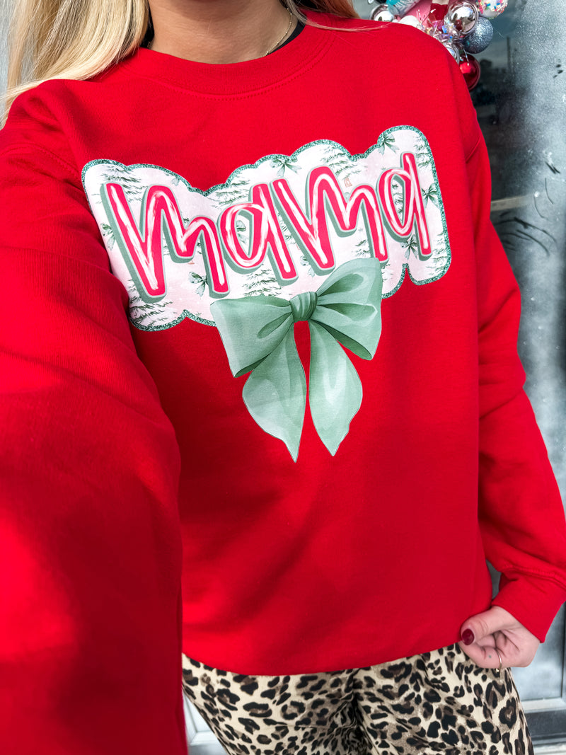 Mama Green Bow Sweatshirt